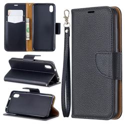 Classic Luxury Litchi Leather Phone Wallet Case for Mi Xiaomi Redmi 7A - Black