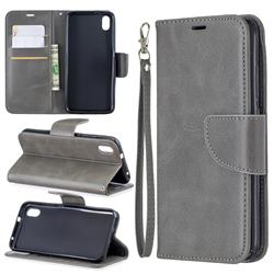 Classic Sheepskin PU Leather Phone Wallet Case for Mi Xiaomi Redmi 7A - Gray