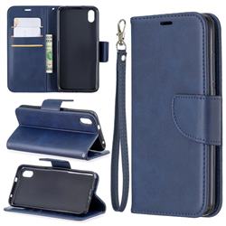 Classic Sheepskin PU Leather Phone Wallet Case for Mi Xiaomi Redmi 7A - Blue