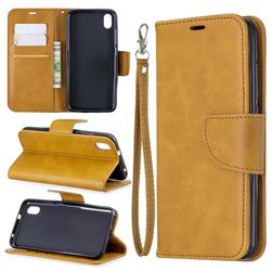 Classic Sheepskin PU Leather Phone Wallet Case for Mi Xiaomi Redmi 7A - Yellow