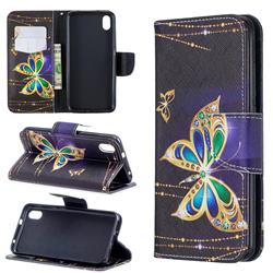 Golden Shining Butterfly Leather Wallet Case for Mi Xiaomi Redmi 7A