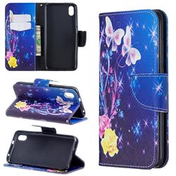 Yellow Flower Butterfly Leather Wallet Case for Mi Xiaomi Redmi 7A