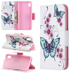 Peach Butterflies Leather Wallet Case for Mi Xiaomi Redmi 7A