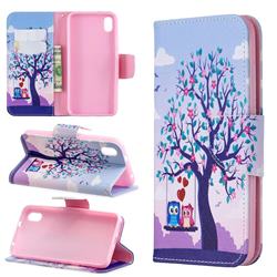 Tree and Owls Leather Wallet Case for Mi Xiaomi Redmi 7A