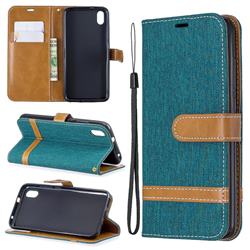 Jeans Cowboy Denim Leather Wallet Case for Mi Xiaomi Redmi 7A - Green