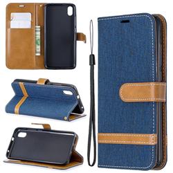 Jeans Cowboy Denim Leather Wallet Case for Mi Xiaomi Redmi 7A - Dark Blue
