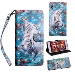 White Tiger 3D Painted Leather Wallet Case for Mi Xiaomi Redmi 7A