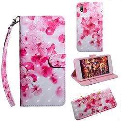 Peach Blossom 3D Painted Leather Wallet Case for Mi Xiaomi Redmi 7A