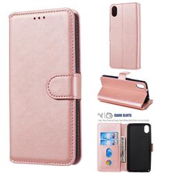 Retro Calf Matte Leather Wallet Phone Case for Mi Xiaomi Redmi 7A - Pink
