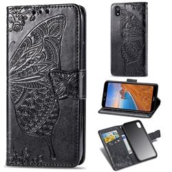 Embossing Mandala Flower Butterfly Leather Wallet Case for Mi Xiaomi Redmi 7A - Black