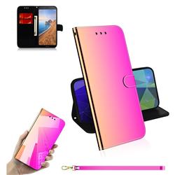 Shining Mirror Like Surface Leather Wallet Case for Mi Xiaomi Redmi 7A - Rainbow Gradient