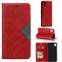 Retro S Streak Magnetic Leather Wallet Phone Case for Mi Xiaomi Redmi 7A - Red
