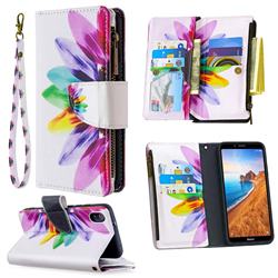 Seven-color Flowers Binfen Color BF03 Retro Zipper Leather Wallet Phone Case for Mi Xiaomi Redmi 7A