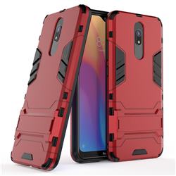 Armor Premium Tactical Grip Kickstand Shockproof Dual Layer Rugged Hard Cover for Mi Xiaomi Redmi 8 - Wine Red