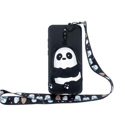 Cute Panda Neck Lanyard Zipper Wallet Silicone Case for Mi Xiaomi Redmi 8