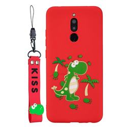 Red Dinosaur Soft Kiss Candy Hand Strap Silicone Case for Mi Xiaomi Redmi 8