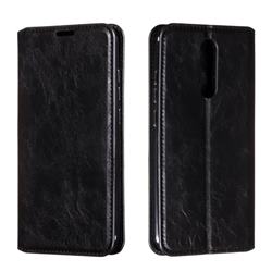 Retro Slim Magnetic Crazy Horse PU Leather Wallet Case for Mi Xiaomi Redmi 8 - Black