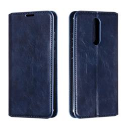 Retro Slim Magnetic Crazy Horse PU Leather Wallet Case for Mi Xiaomi Redmi 8 - Blue