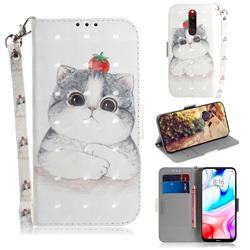 Cute Tomato Cat 3D Painted Leather Wallet Phone Case for Mi Xiaomi Redmi 8