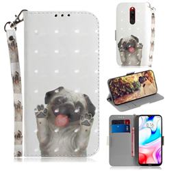 Pug Dog 3D Painted Leather Wallet Phone Case for Mi Xiaomi Redmi 8