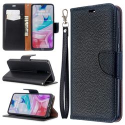 Classic Luxury Litchi Leather Phone Wallet Case for Mi Xiaomi Redmi 8 - Black