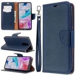 Classic Luxury Litchi Leather Phone Wallet Case for Mi Xiaomi Redmi 8 - Blue