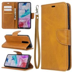 Classic Sheepskin PU Leather Phone Wallet Case for Mi Xiaomi Redmi 8 - Yellow