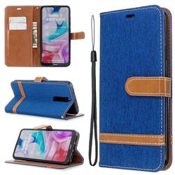 Jeans Cowboy Denim Leather Wallet Case for Mi Xiaomi Redmi 8 - Sapphire