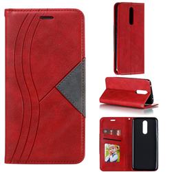 Retro S Streak Magnetic Leather Wallet Phone Case for Mi Xiaomi Redmi 8 - Red