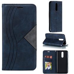 Retro S Streak Magnetic Leather Wallet Phone Case for Mi Xiaomi Redmi 8 - Blue