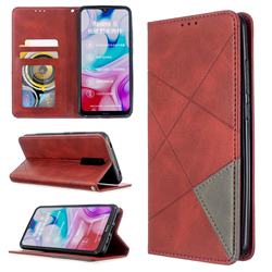 Prismatic Slim Magnetic Sucking Stitching Wallet Flip Cover for Mi Xiaomi Redmi 8 - Red