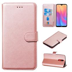 Retro Calf Matte Leather Wallet Phone Case for Mi Xiaomi Redmi 8 - Pink