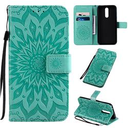 Embossing Sunflower Leather Wallet Case for Mi Xiaomi Redmi 8 - Green