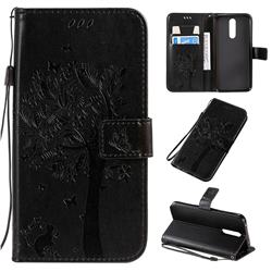 Embossing Butterfly Tree Leather Wallet Case for Mi Xiaomi Redmi 8 - Black