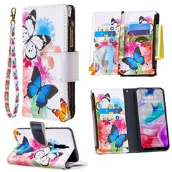 Vivid Flying Butterflies Binfen Color BF03 Retro Zipper Leather Wallet Phone Case for Mi Xiaomi Redmi 8