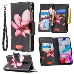 Lotus Flower Binfen Color BF03 Retro Zipper Leather Wallet Phone Case for Mi Xiaomi Redmi 8