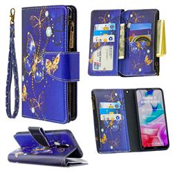 Purple Butterfly Binfen Color BF03 Retro Zipper Leather Wallet Phone Case for Mi Xiaomi Redmi 8