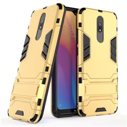 Armor Premium Tactical Grip Kickstand Shockproof Dual Layer Rugged Hard Cover for Mi Xiaomi Redmi 8A - Golden