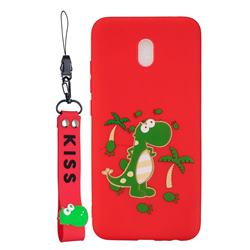 Red Dinosaur Soft Kiss Candy Hand Strap Silicone Case for Mi Xiaomi Redmi 8A