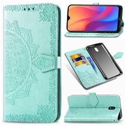 Embossing Imprint Mandala Flower Leather Wallet Case for Mi Xiaomi Redmi 8A - Green