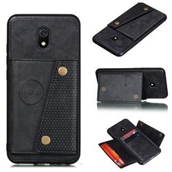 Retro Multifunction Card Slots Stand Leather Coated Phone Back Cover for Mi Xiaomi Redmi 8A - Black