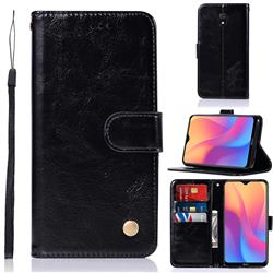 Luxury Retro Leather Wallet Case for Mi Xiaomi Redmi 8A - Black