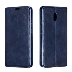 Retro Slim Magnetic Crazy Horse PU Leather Wallet Case for Mi Xiaomi Redmi 8A - Blue