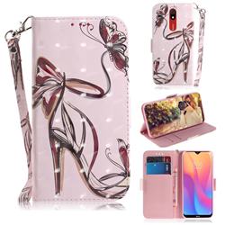 Butterfly High Heels 3D Painted Leather Wallet Phone Case for Mi Xiaomi Redmi 8A