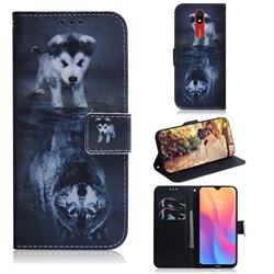Wolf and Dog PU Leather Wallet Case for Mi Xiaomi Redmi 8A