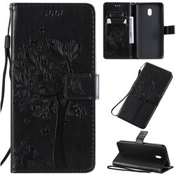 Embossing Butterfly Tree Leather Wallet Case for Mi Xiaomi Redmi 8A - Black