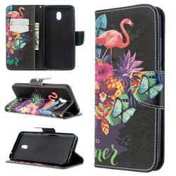 Flowers Flamingos Leather Wallet Case for Mi Xiaomi Redmi 8A