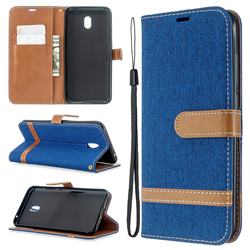 Jeans Cowboy Denim Leather Wallet Case for Mi Xiaomi Redmi 8A - Sapphire
