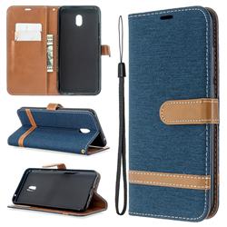 Jeans Cowboy Denim Leather Wallet Case for Mi Xiaomi Redmi 8A - Dark Blue