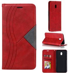 Retro S Streak Magnetic Leather Wallet Phone Case for Mi Xiaomi Redmi 8A - Red